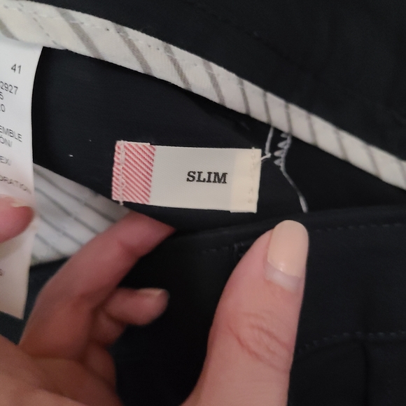 Women's Slim Fit Bootcut Stretch Twill Pants, Dark Navy Size 16 Short - Picture 6 of 7